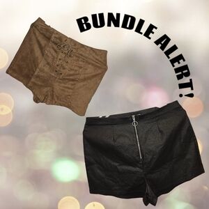 Forever 21 & Papaya Size Large Bundle of 2 Shorts Tan + Black